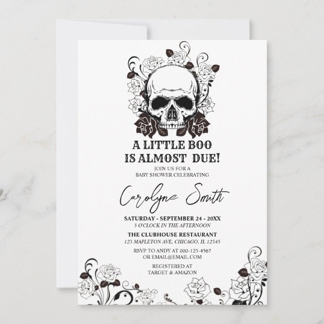 A Little Boo Halloween Baby Shower Invitation (Front)