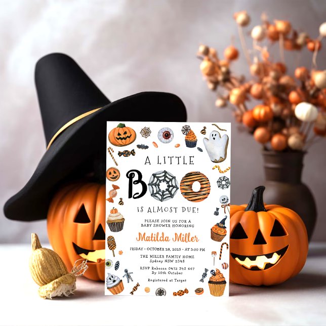 A Little Boo Halloween Baby Shower Invitation (Creator Uploaded)