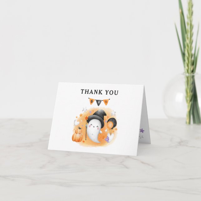 A Little Boo Halloween Baby Shower Thank You Card (Front)
