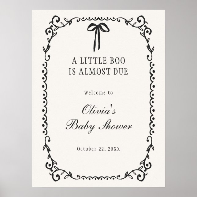 A Little Boo Halloween Baby Shower Welcome Poster (Front)