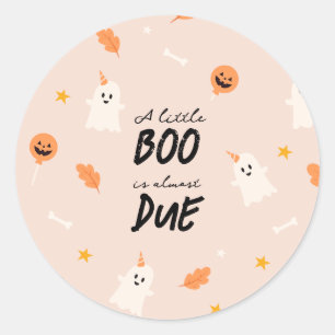 A little boo is almost due baby shower  classic round sticker