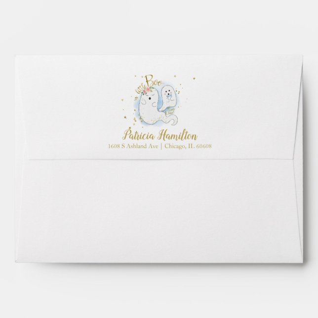 A Little Boo Is Almost Due Baby Shower Envelope (Back (Top Flap))