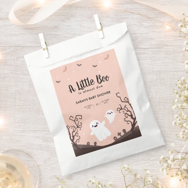  A Little Boo Is Almost Due Baby Shower Ghost Favour Bag (Clipped)