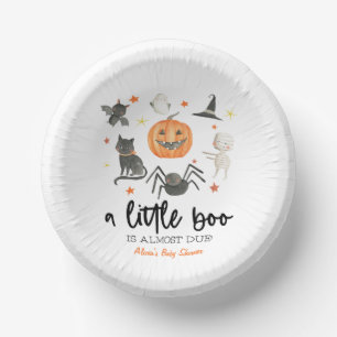 A Little Boo Is Almost Due! Baby Shower Halloween Paper Plate