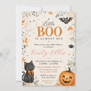 A Little Boo Is Almost Due Baby Shower Invitation