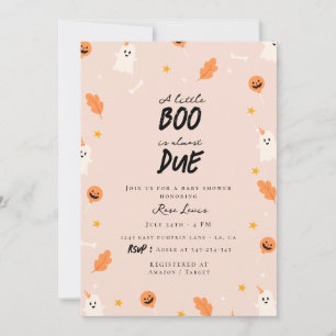 A little boo is almost due baby shower invitation