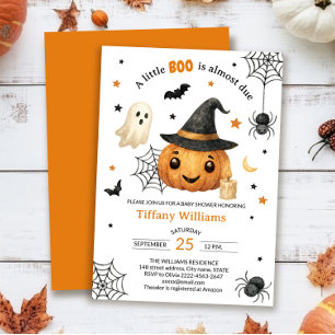 A Little Boo Is Almost Due Baby Shower Invitation 