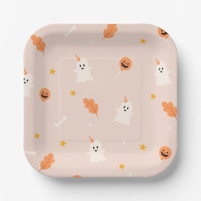 A little boo is almost due baby shower  paper plate (Front)