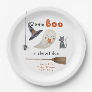 A little Boo is almost due Baby shower Paper Plate