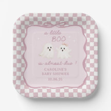A Little Boo Is Almost Due Baby Shower Paper Plate