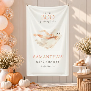 A Little Boo Is Almost Due Baby Shower Welcome Banner