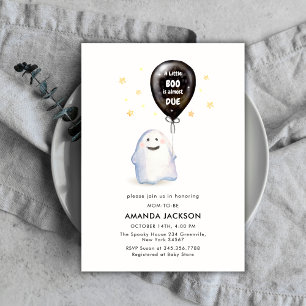 A Little Boo Is Almost Due Balloon Baby Shower Invitation