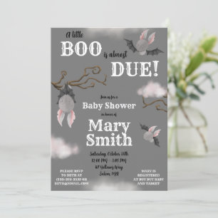 A Little BOO is almost Due! Bat theme Baby Shower  Invitation