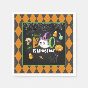 A Little Boo is Almost Due (Blk) Party  Napkin