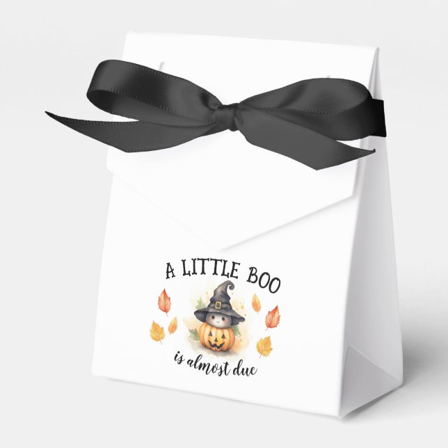 A Little Boo is Almost Due Cute Baby Shower Favor Box (Front Side)
