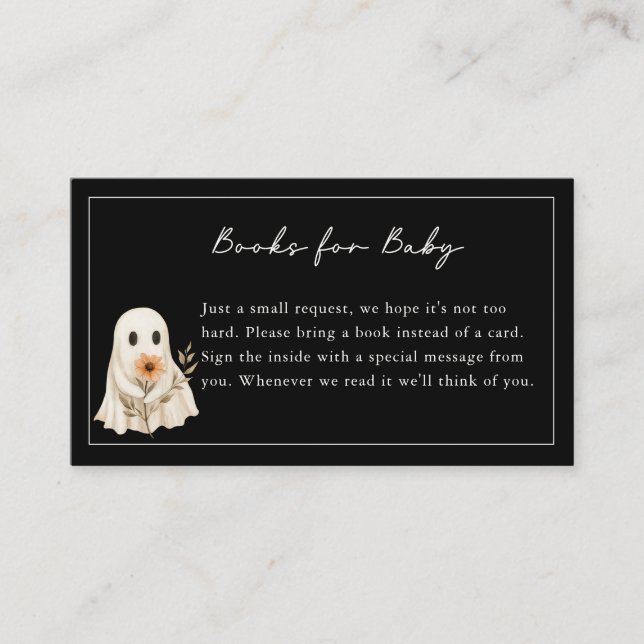 A Little Boo is Almost Due Cute Ghost Baby Shower Enclosure Card (Front)