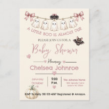 A Little Boo Is Almost Due Cute Ghost Invitation