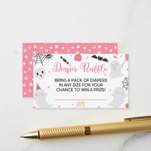 A Little Boo is Almost Due Diaper Raffle Card Girl