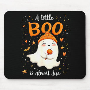 A Little Boo Is Almost Due Expecting Mom Halloween Mouse Pad
