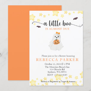 A Little Boo is almost due Girl Baby Shower Invitation