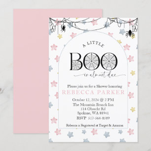 A Little Boo is almost due Girl Baby Shower Invitation
