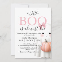 A Little Boo Is Almost Due Girl Baby Shower Pink