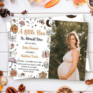 A Little Boo is Almost Due Hallowe Party Photo Invitation