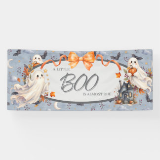 A Little Boo Is Almost Due Halloween Baby Banner