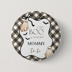 A Little Boo Is Almost Due Halloween Baby Shower 2 Inch Round Button