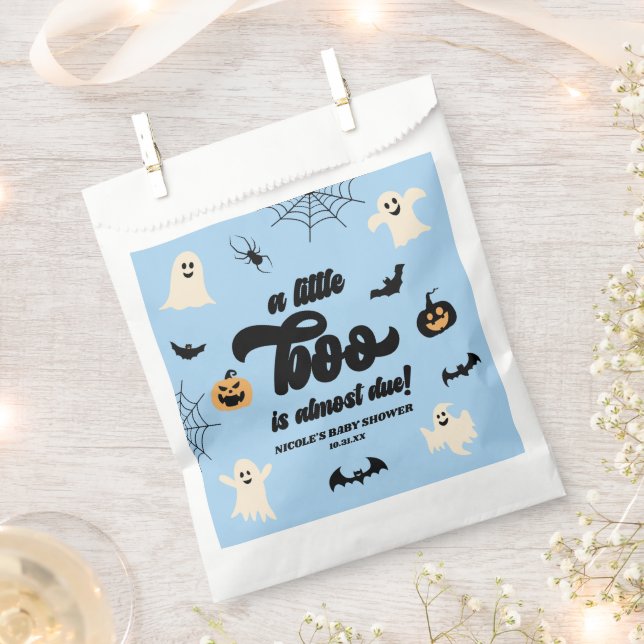 A Little Boo Is Almost Due! Halloween Baby Shower Favour Bag (Clipped)