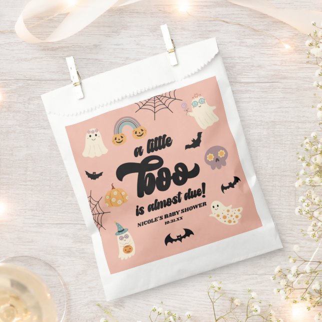 A Little Boo Is Almost Due! Halloween Baby Shower Favour Bag (Clipped)