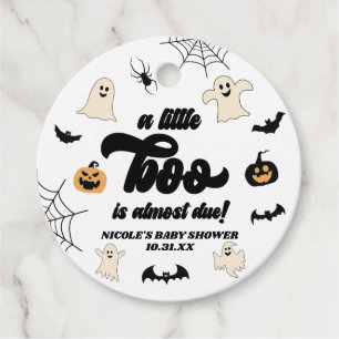 A Little Boo Is Almost Due! Halloween Baby Shower Favour Tags