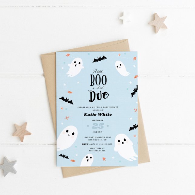 A Little Boo is Almost Due Halloween Baby Shower I Invitation (Creator Uploaded)