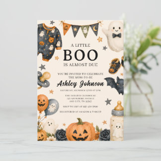 A Little Boo Is Almost Due Halloween Baby Shower I Invitation