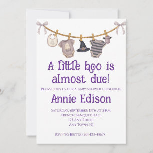 A Little Boo Is Almost Due   Halloween Baby Shower Invitation