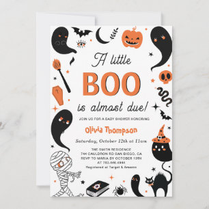 A little Boo is almost due Halloween Baby Shower Invitation