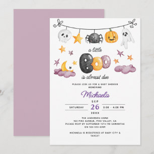A Little Boo Is Almost Due Halloween Baby Shower Invitation