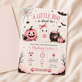 A Little Boo Is Almost Due Halloween Baby Shower Invitation