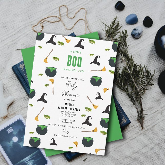 A Little Boo Is Almost Due Halloween Baby Shower Invitation (A Little Boo Is Almost Due Halloween Baby Shower Invitation)