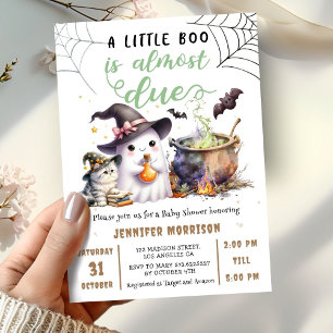 A Little Boo is almost DUE! Halloween Baby Shower Invitation
