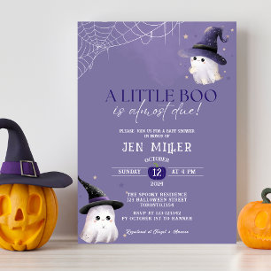 A little boo is almost due Halloween baby shower Invitation