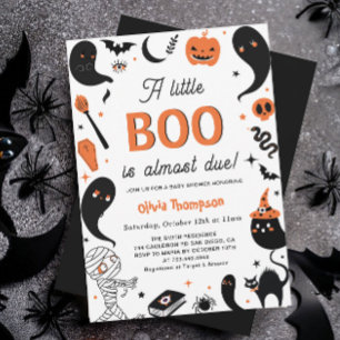 A little Boo is almost due Halloween Baby Shower Invitation