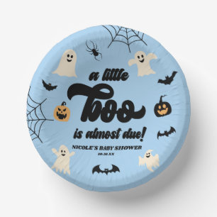 A Little Boo Is Almost Due! Halloween Baby Shower Paper Plate