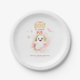 A Little Boo is Almost Due Halloween Baby Shower Paper Plate