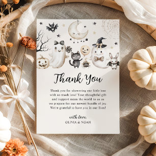 A Little Boo is Almost Due Halloween Baby Shower Thank You Card