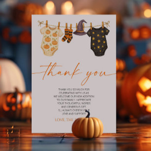 A Little Boo Is Almost Due! Halloween Baby Shower Thank You Card