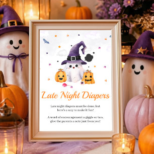 A Little Boo Is Almost Due Late Night Diapers Poster