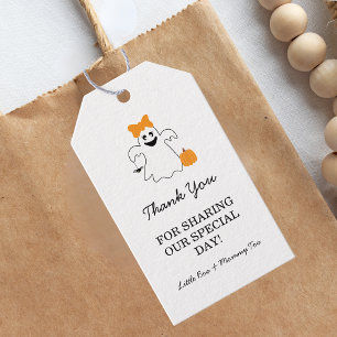 A Little Boo Is Almost Due Orange Girl Baby Shower Gift Tags