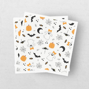 A Little Boo Is Almost Due Orange Girl Baby Shower Napkin