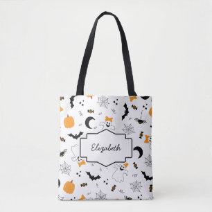 A Little Boo Is Almost Due Orange Girl Baby Shower Tote Bag